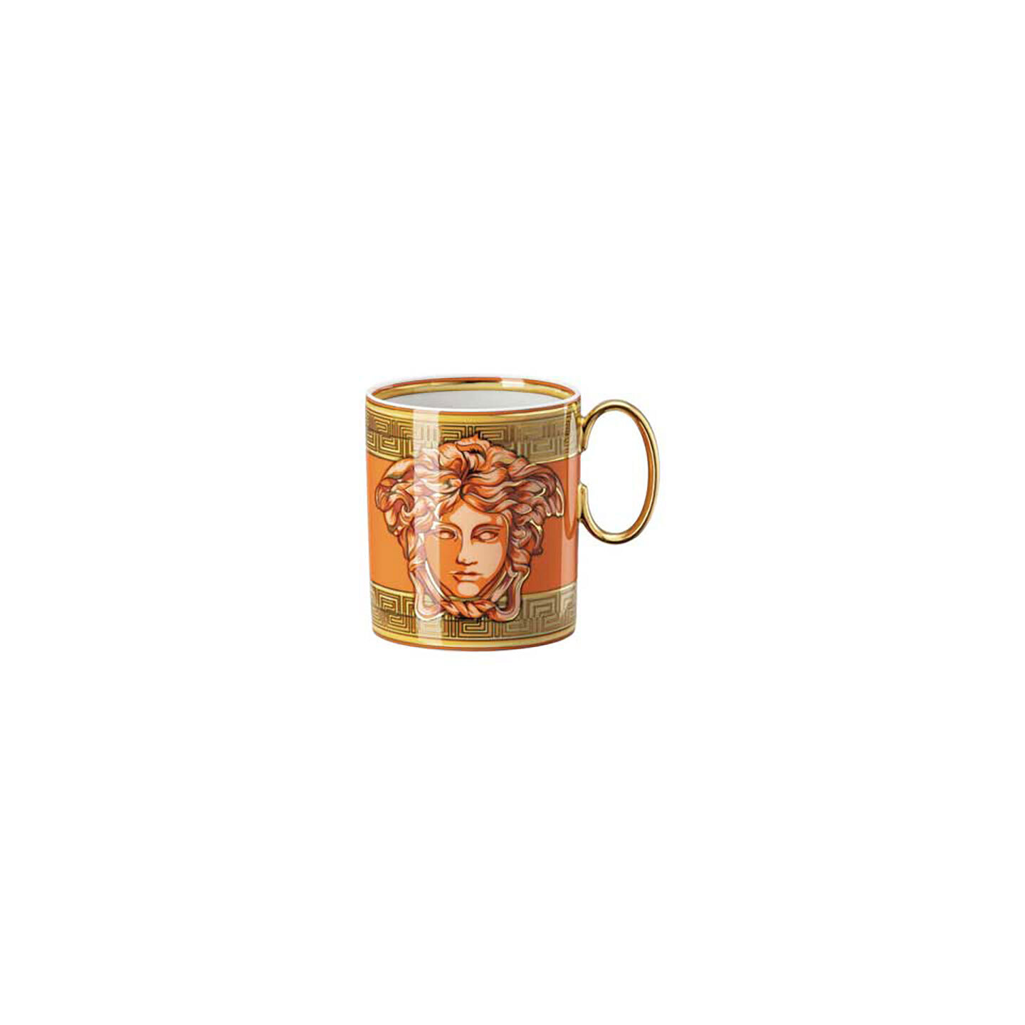 Versace Medusa Amplified Orange Coin Mug With Handle, MPN: 19335-403760-15505, 790955188914