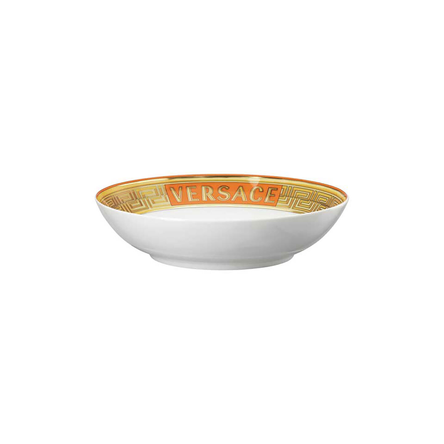 Versace Medusa Amplified Orange Coin Rim Soup 8 1/2 Inch, MPN: 19335-403760-10322, 790955188907