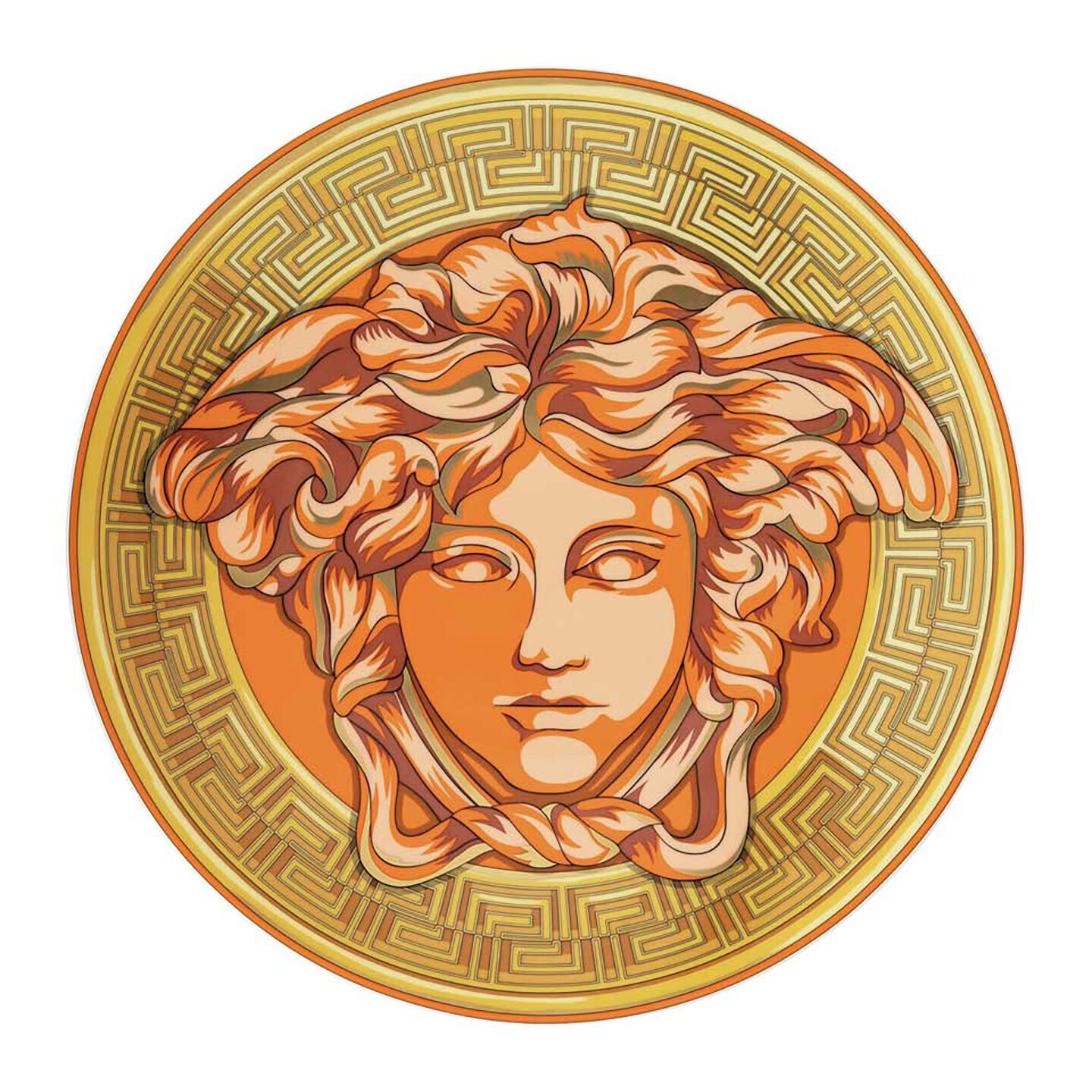 Versace Medusa Amplified Orange Coin Service Plate 13 Inch