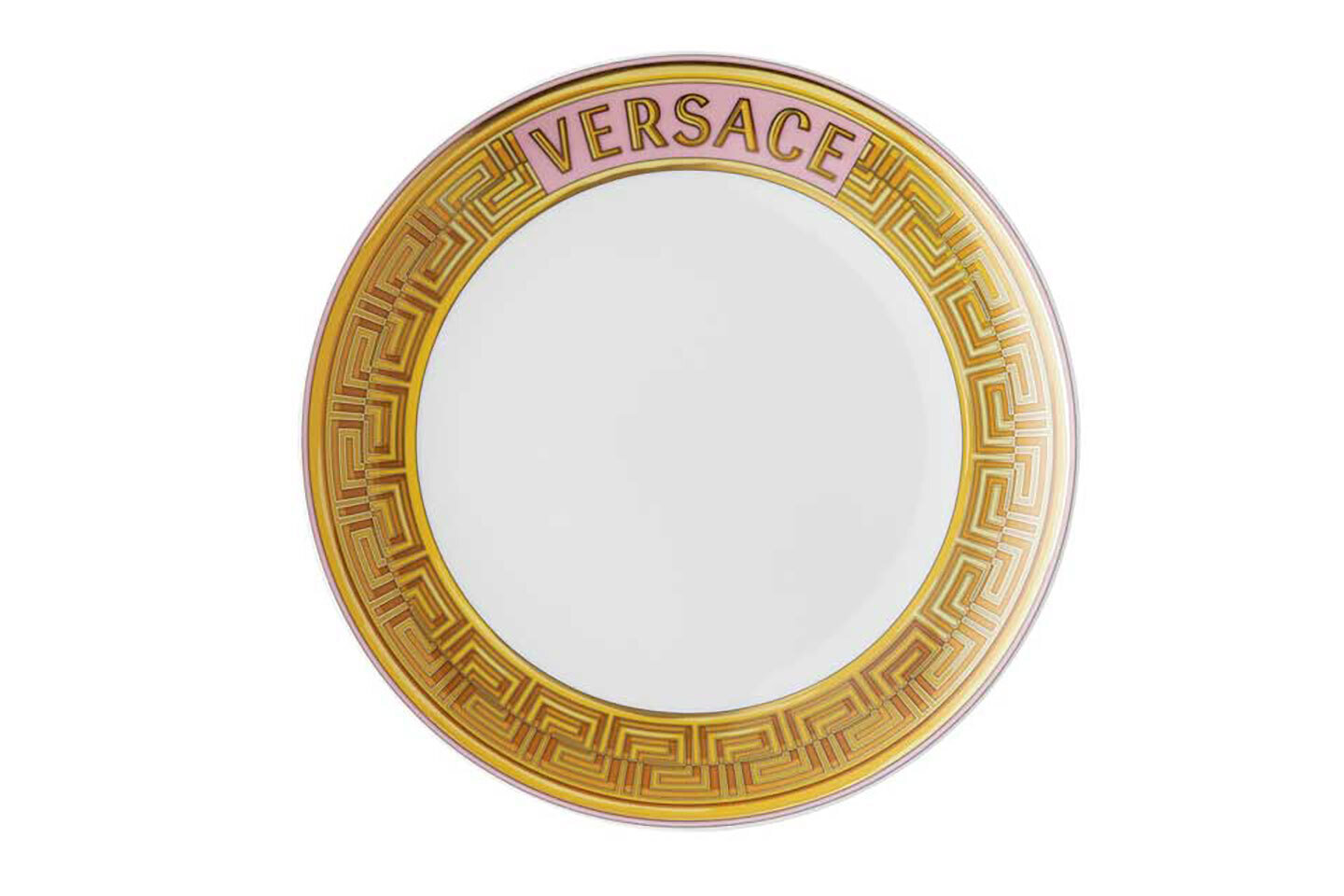 Versace Medusa Amplified Pink Coin Salad Plate 8 1/4 Inch