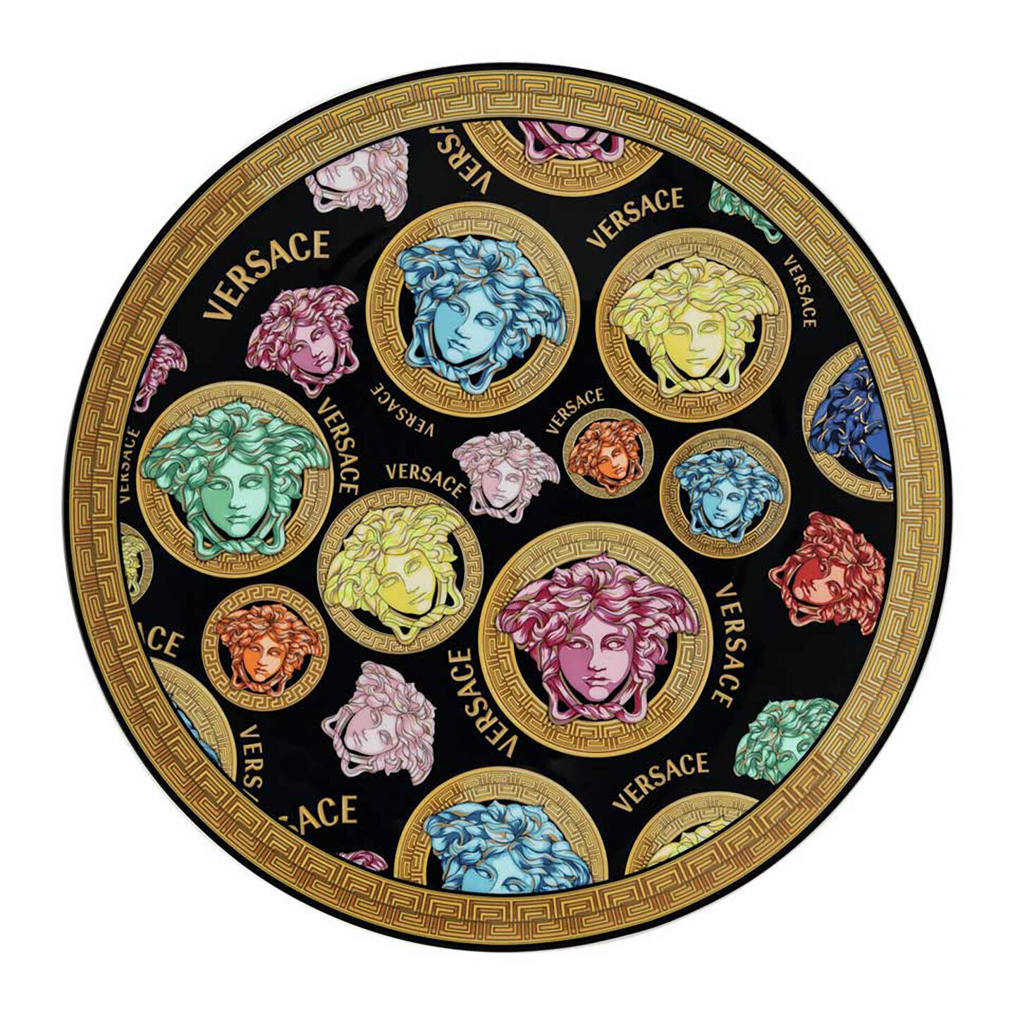Versace Medusa Amplified- Multicolor Service Plate 13 Inch, MPN: 19335-403763-10263, 790955189256