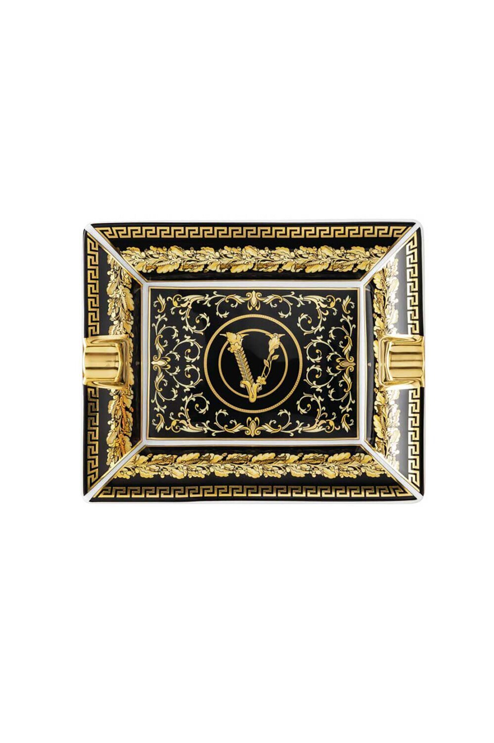 Versace Virtus Gala Black Ashtray 5 Inch