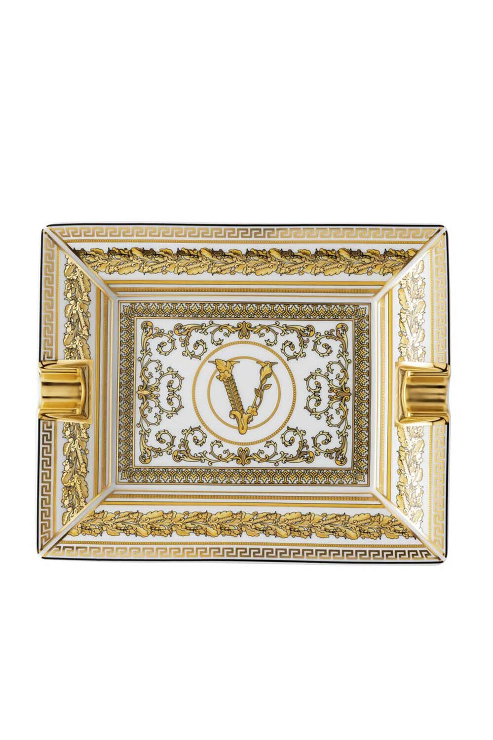 Versace Virtus Gala White Ashtray 6 1/4 Inch