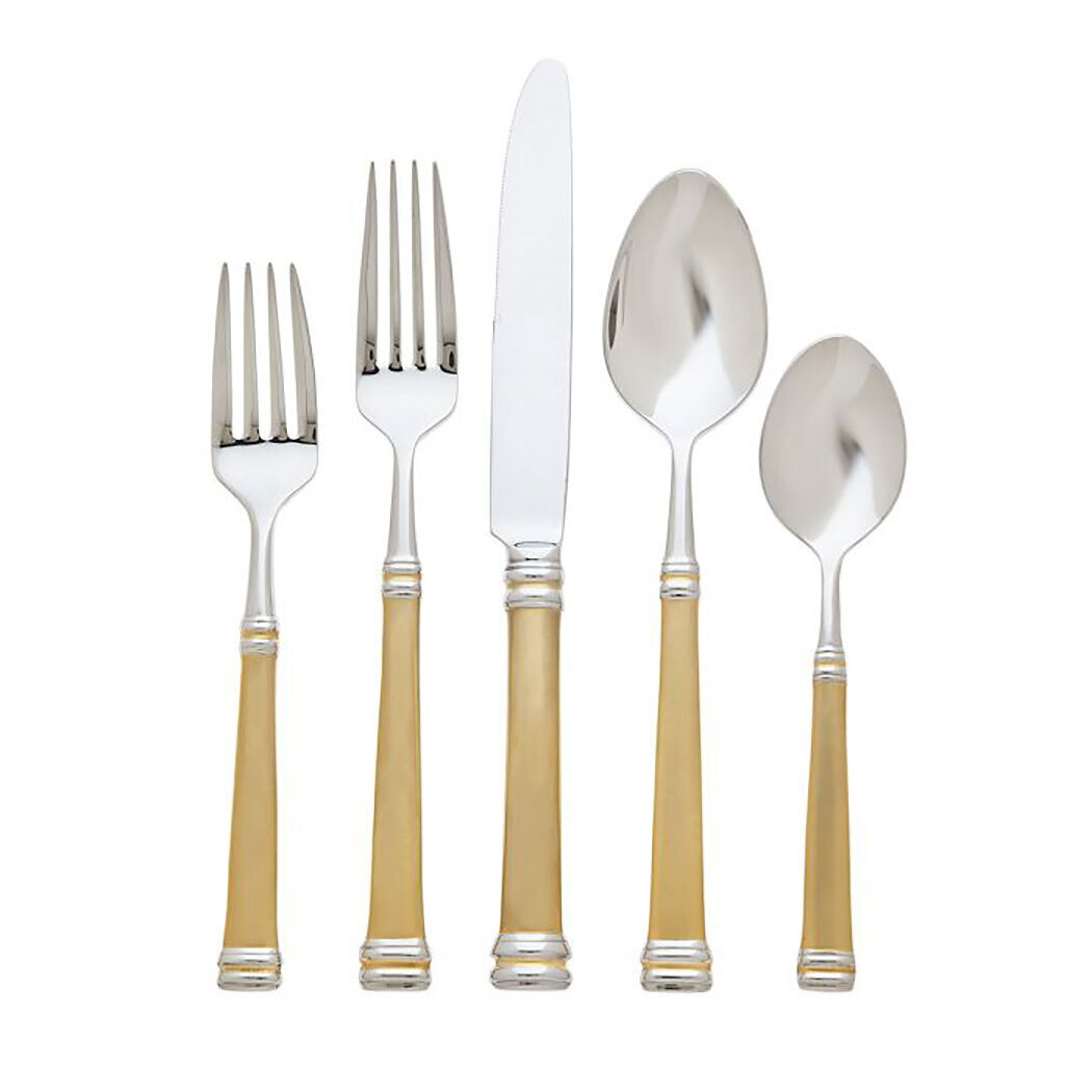 Ricci Royal Bramasole 5 Piece Place Setting 18/10 Stainless Steel Gold-plated 1032, MPN: 1032,