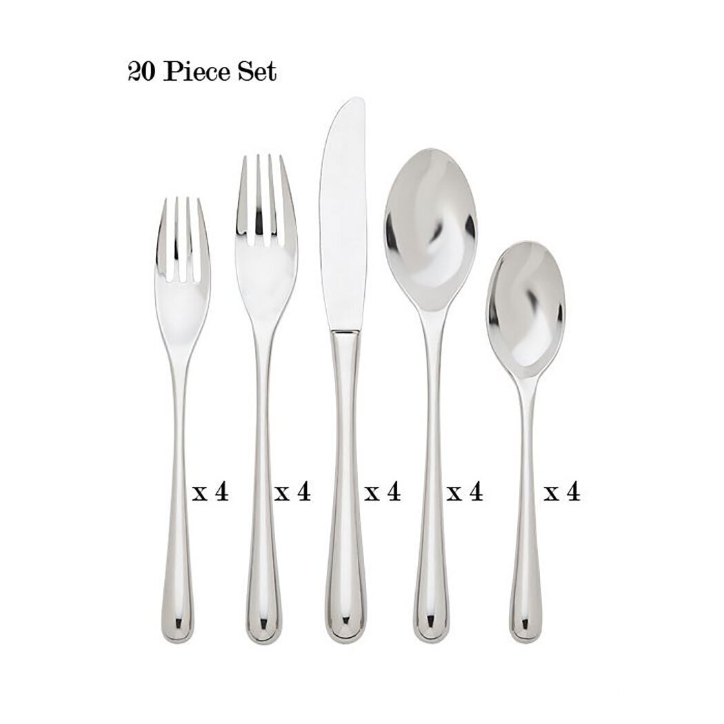 Ricci Pallone 20 Piece Flatware Set 18/10 Stainless Steel 14019, MPN: 14019,
