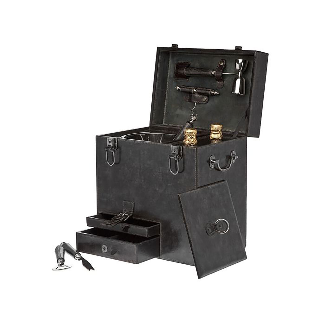 Ricci Leather Bar Box with Tools Grey 29002