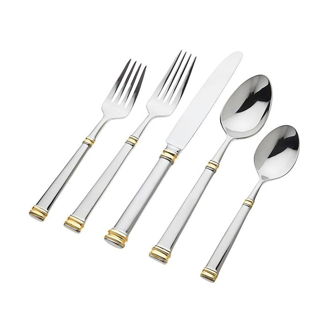 Ricci Bramasole Gold 20 Piece Flatware Set 18/10 Stainless Steel 8800