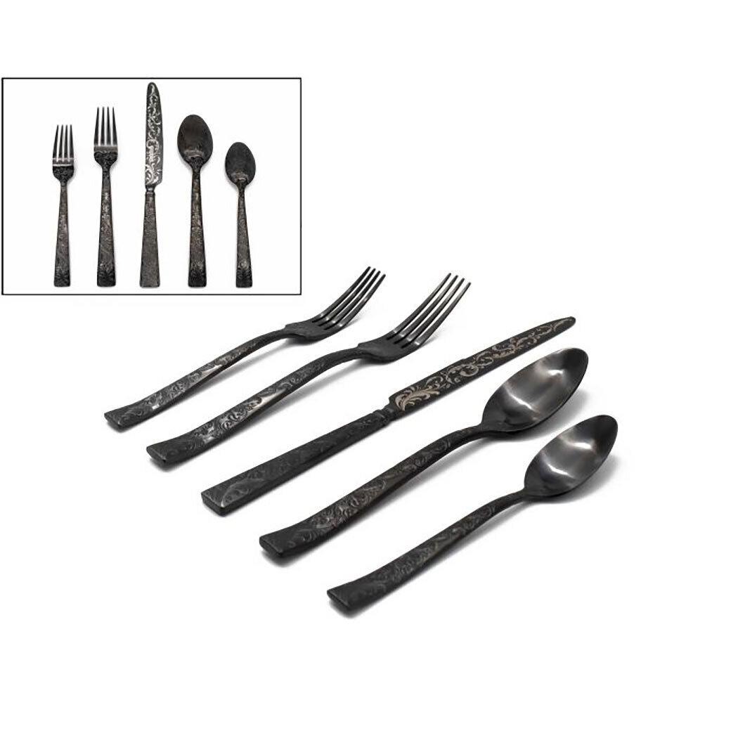 Ricci Parisian Garden 45 Piece Place Setting Black Pvd 8882, MPN: 8882,