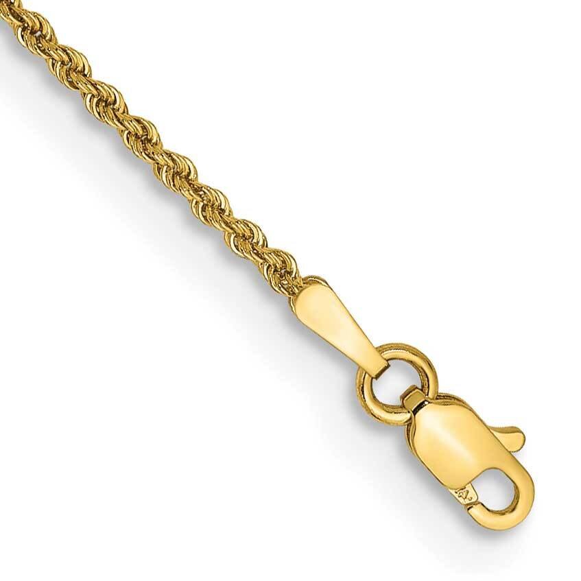 5.5 Inch 1.5mm Regular Rope with Lobster Clasp Chain 14k Gold 012S-5.5