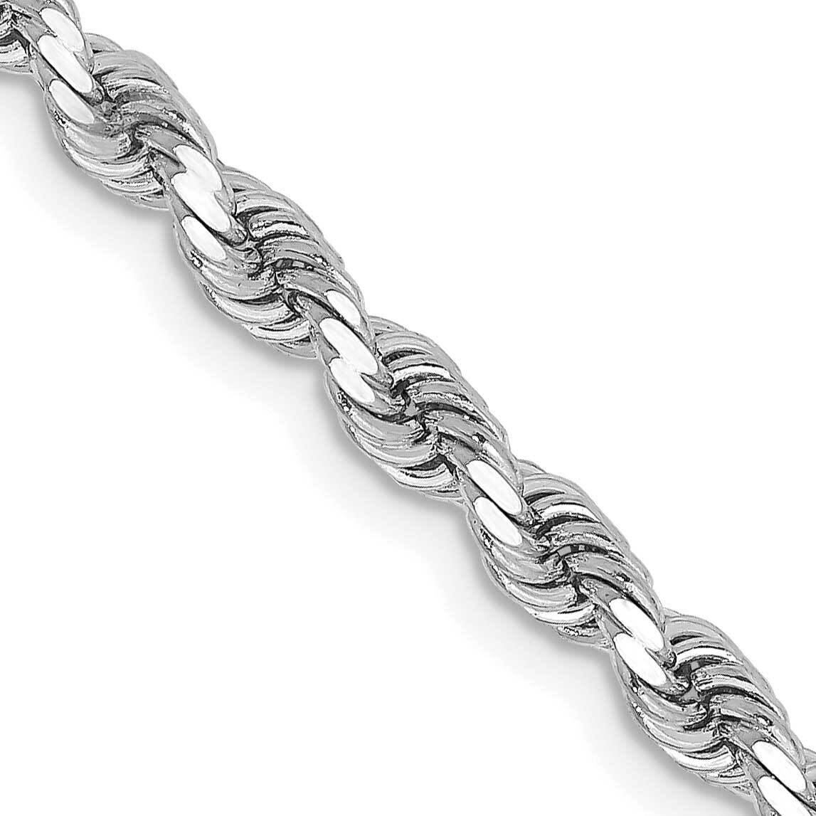 16 Inch 3.25mm Diamond-Cut Rope with Lobster Clasp Chain 14k White Gold 024W-16