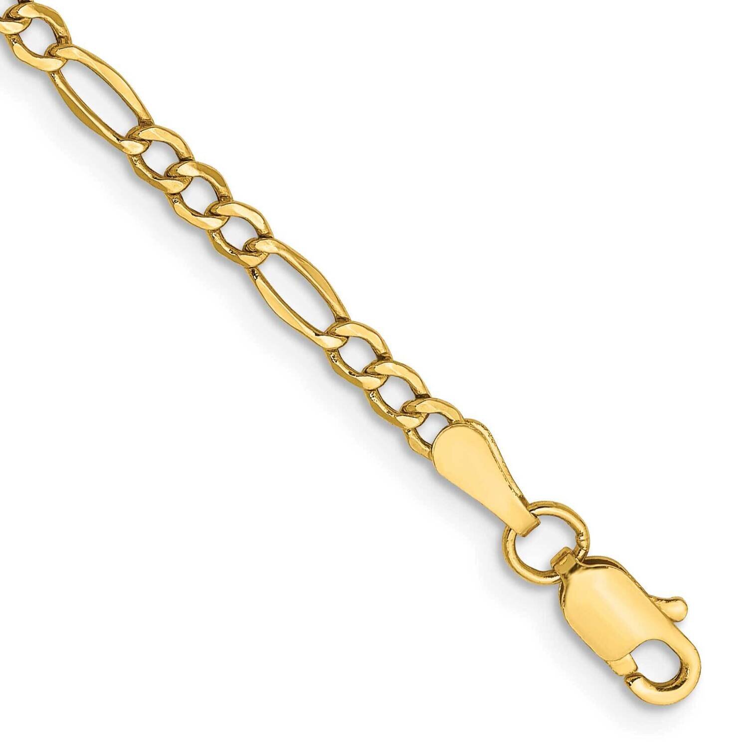2.5mm Semi-Solid Figaro Chain 8 Inch 10k Gold 10BC120-8, MPN: 10BC120-8, 191101568206