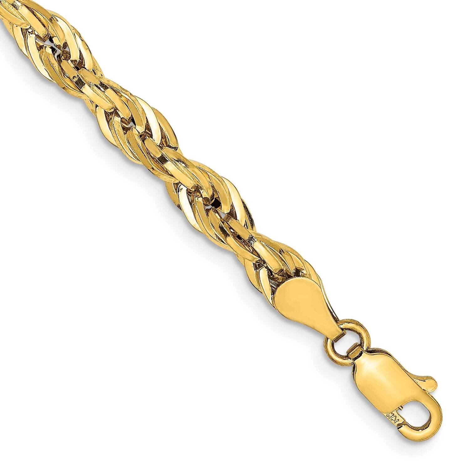 4.75mm Semi-Solid Rope Chain 9 Inch 10k Gold 10BC169-9, MPN: 10BC169-9, 191101567704