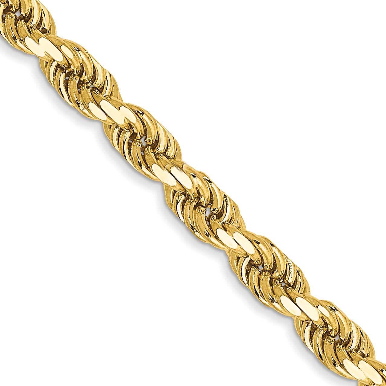 3.5mm Semi-Solid Diamond-Cut Rope Chain 22 Inch 10k Gold 10DH025-22