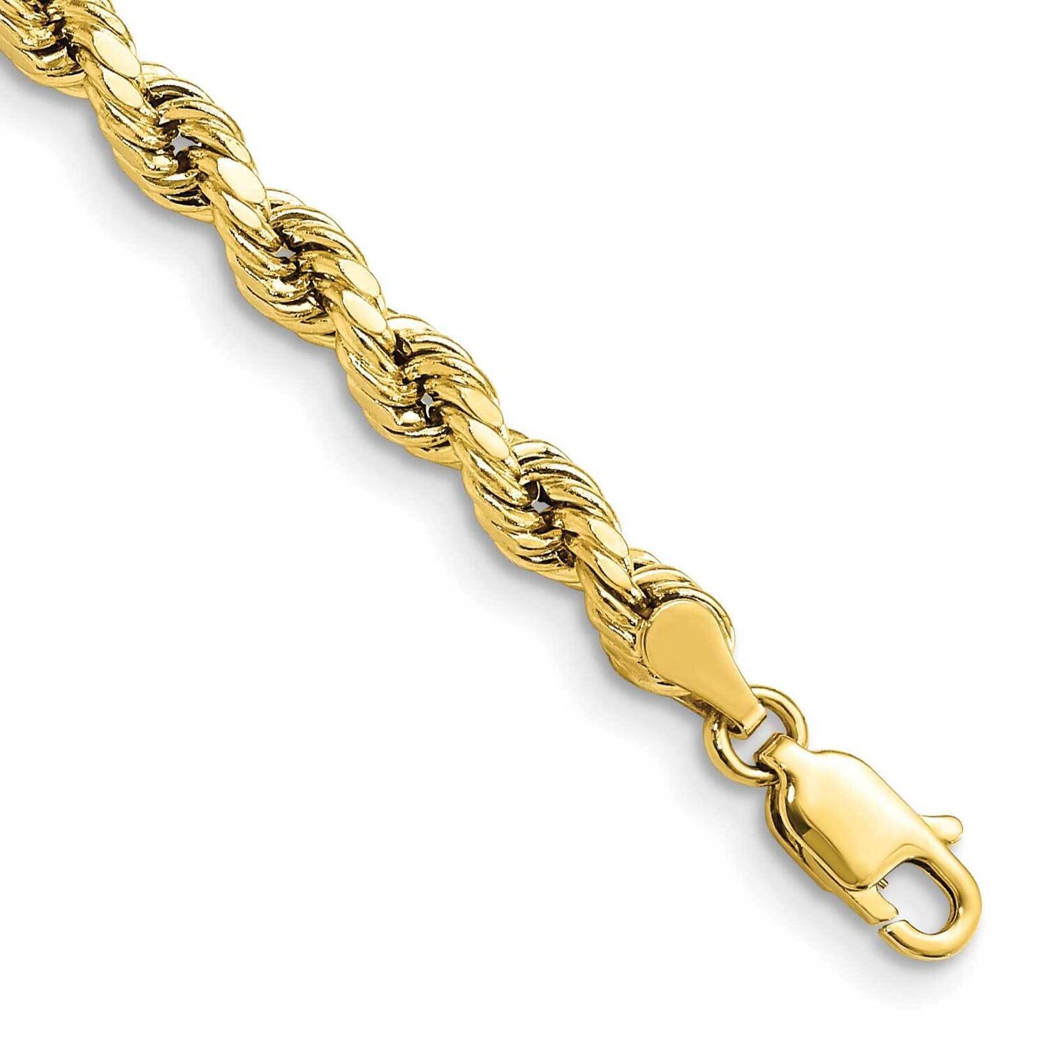 4mm Semi-Solid Diamond-Cut Rope Chain 8 Inch 10k Gold 10DH030-8, MPN: 10DH030-8, 191101567575