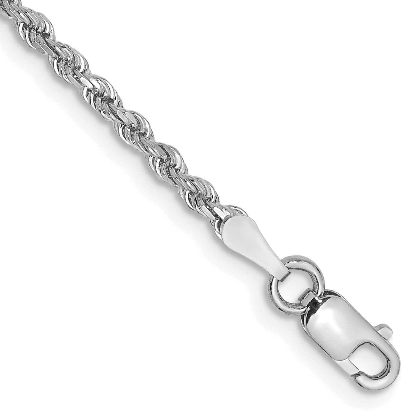 2mm Diamond-Cut Rope Chain 9 Inch 10k White Gold 10K016W-9