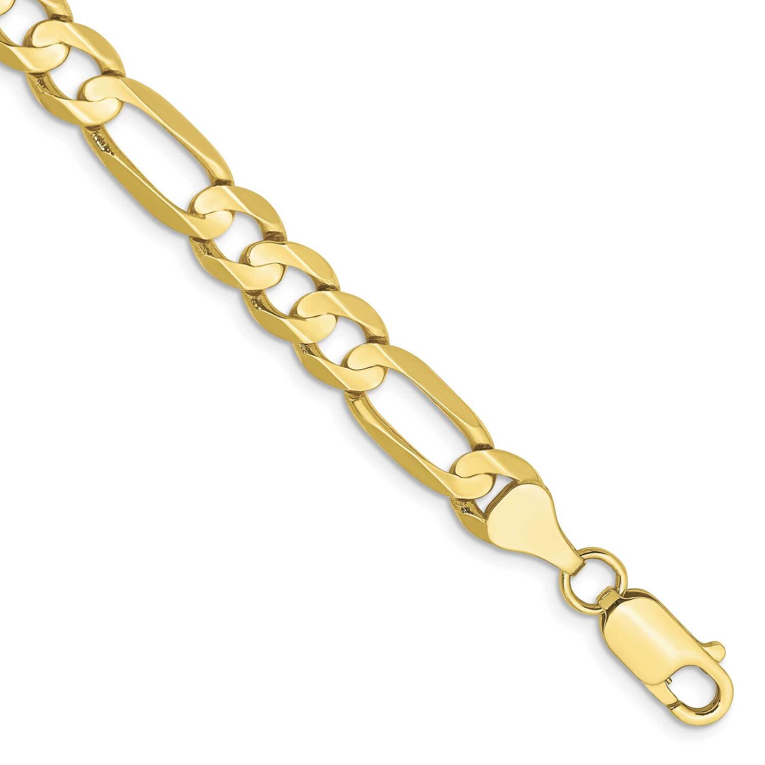 6.75mm Concave Open Figaro Chain 9 Inch 10k Gold 10LF180-9