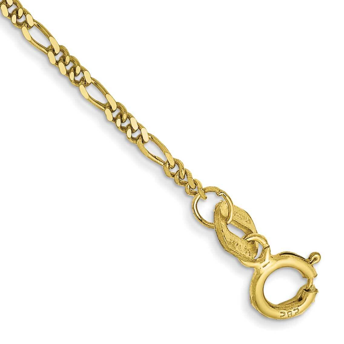 1.25mm Flat Figaro Chain Anklet 9 Inch 10k Gold 10PE7-9