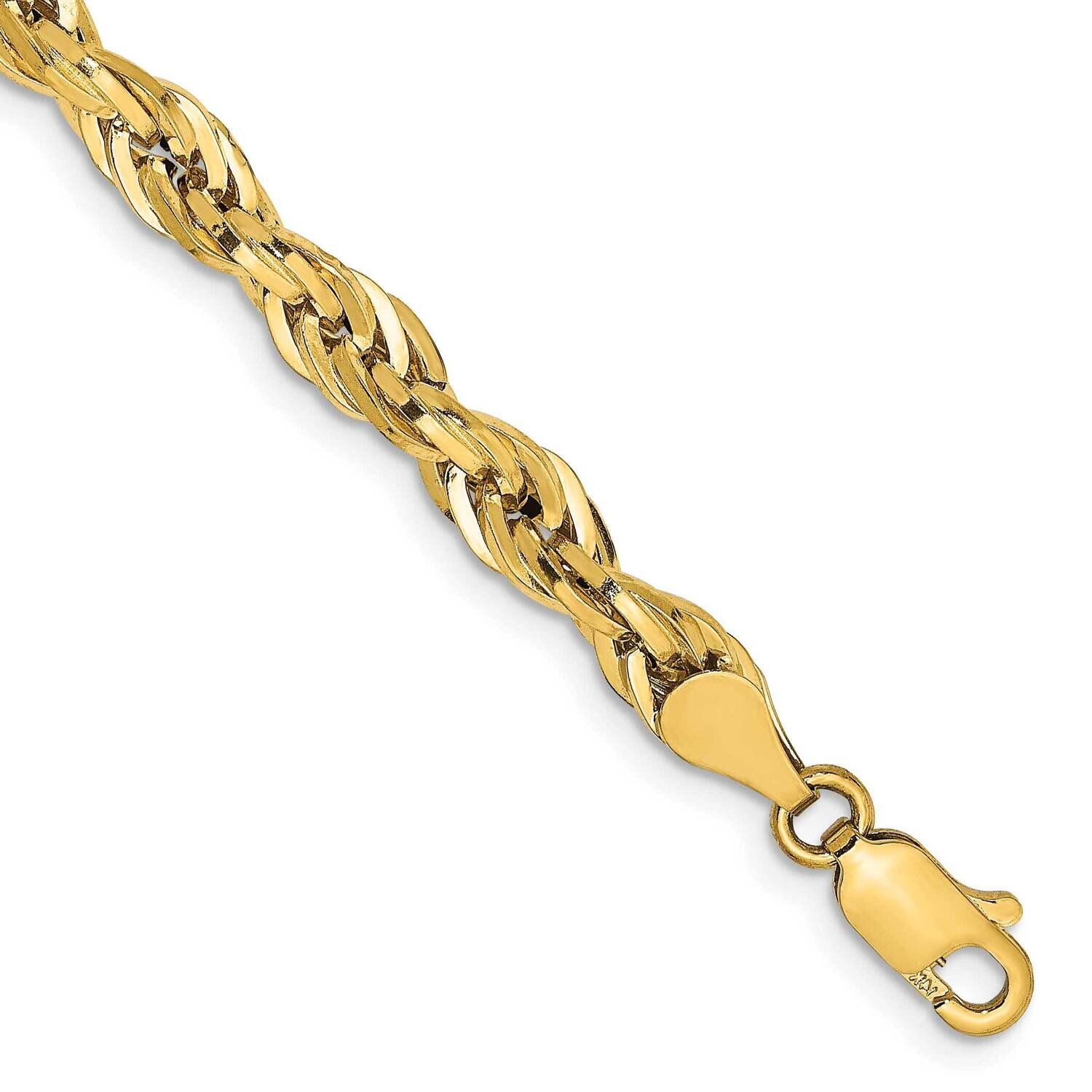 7 Inch 4.75mm Semi Solid Rope with Lobster Clasp Chain 14k Gold BC169-7