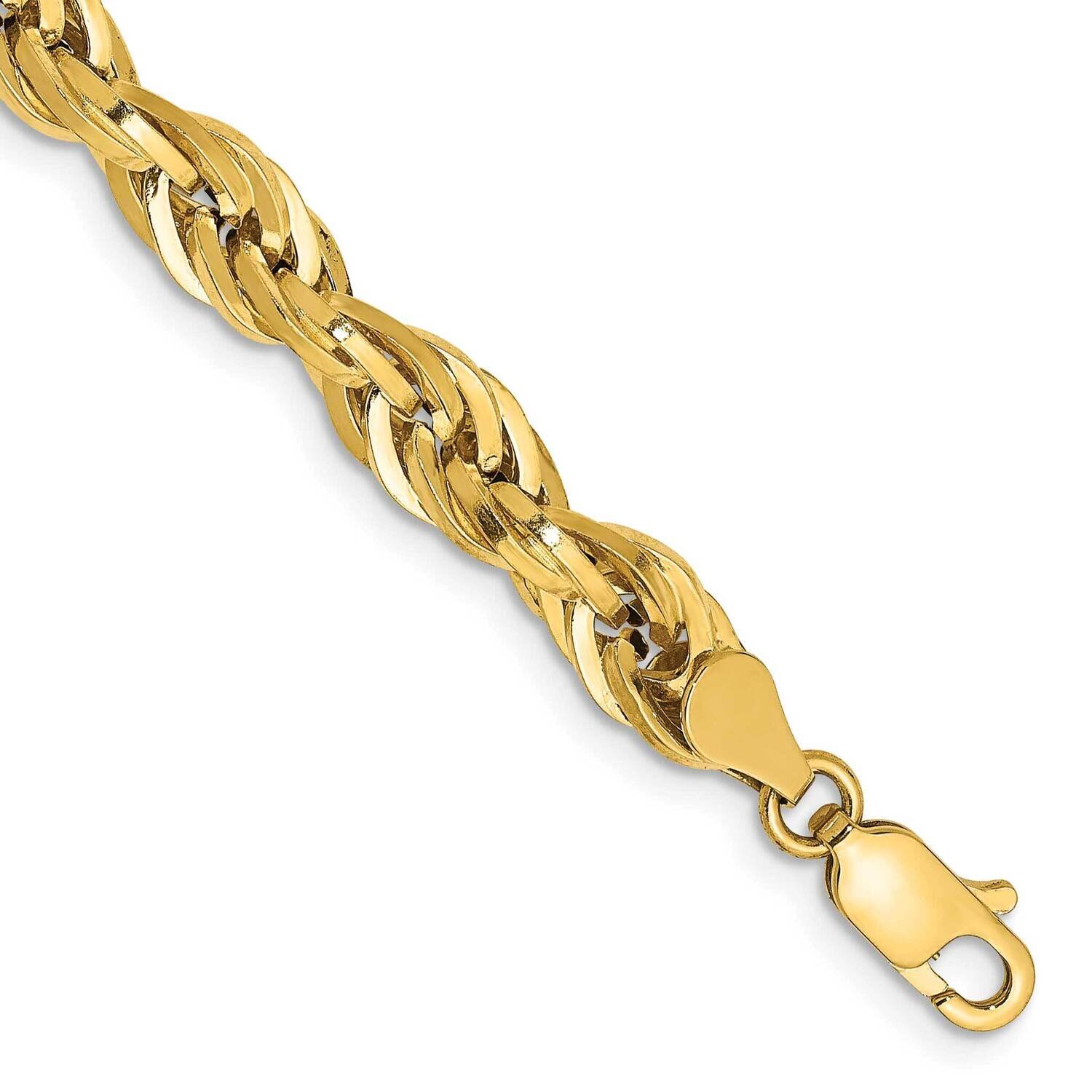 7 Inch 5.4mm Semi Solid Rope with Lobster Clasp Chain 14k Gold BC170-7