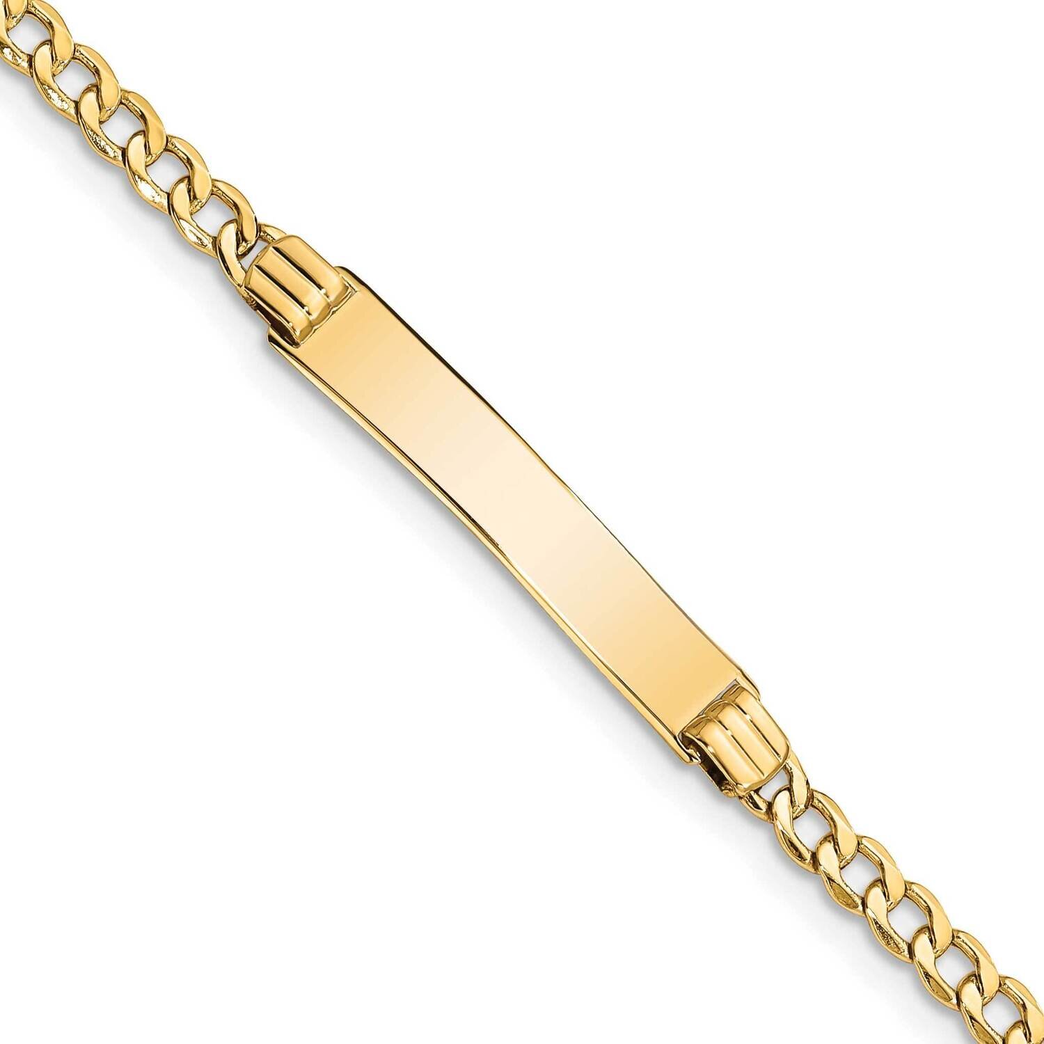 Semi-Solid Polished Cuban ID Bracelet 14k Gold DCID106-8, MPN: DCID106-8, 883957835686