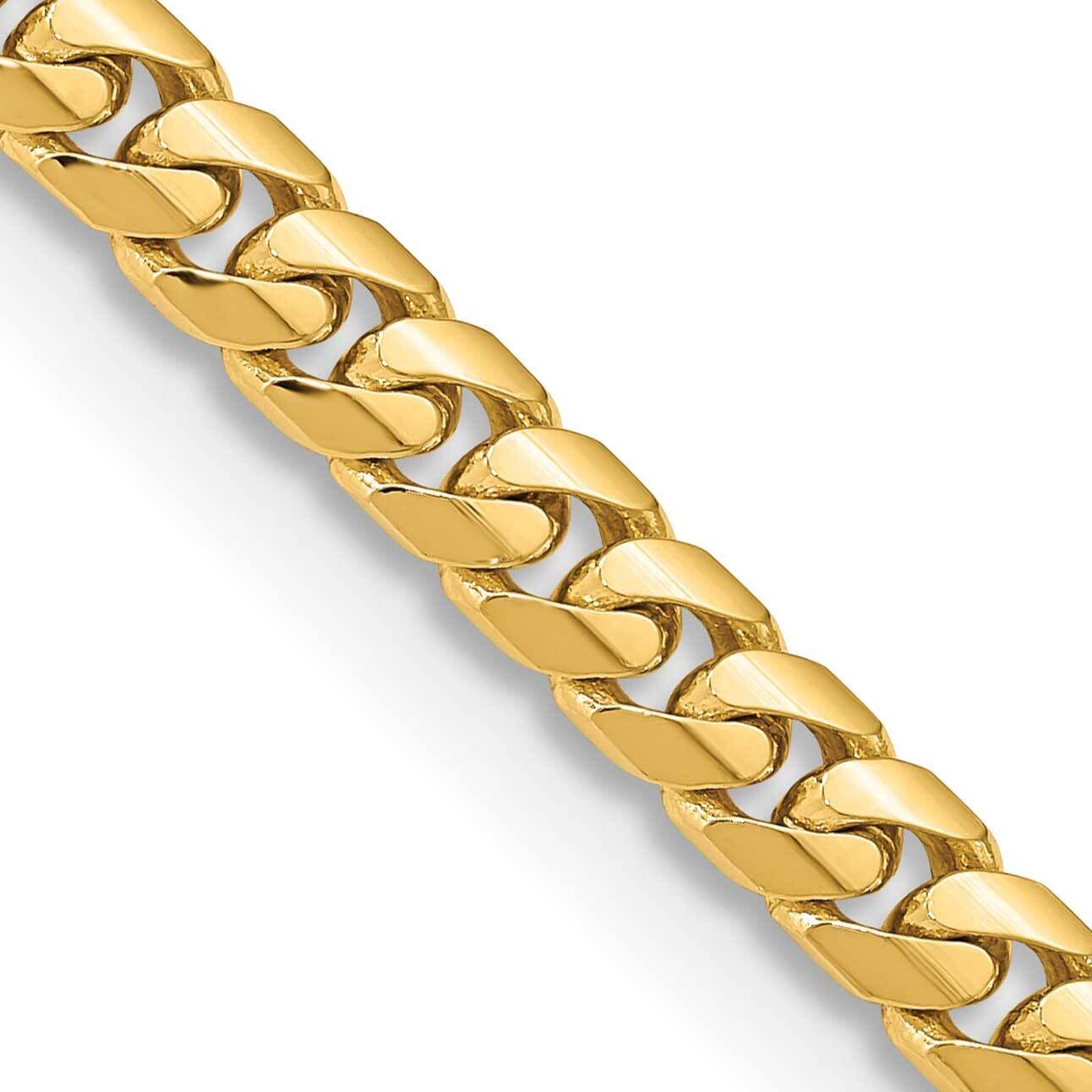 20 Inch 5.5mm Solid Miami Cuban Link with Lobster Clasp Chain 14k Gold DCU180-20