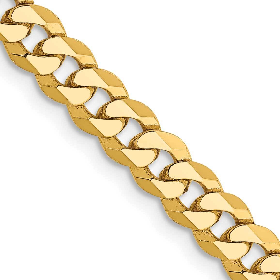 30 Inch 4.75mm Flat Beveled Curb with Lobster Clasp Chain 14k Gold FBU120-30