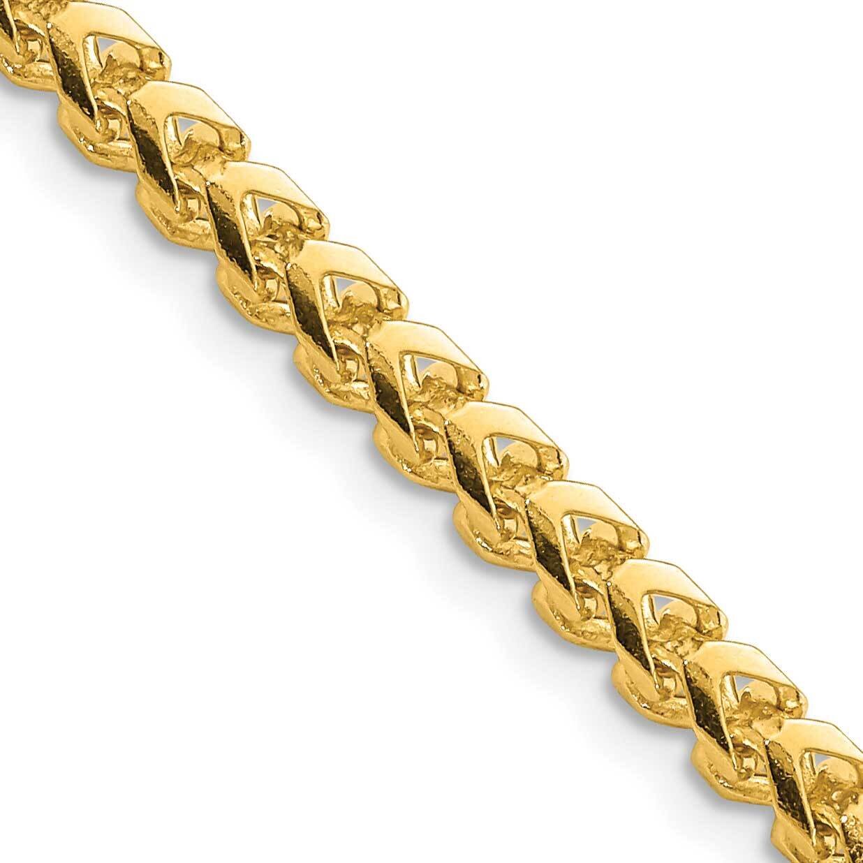 26 Inch 3.7mm Franco with Fancy Lobster Clasp Chain 14k Gold FRA120-26