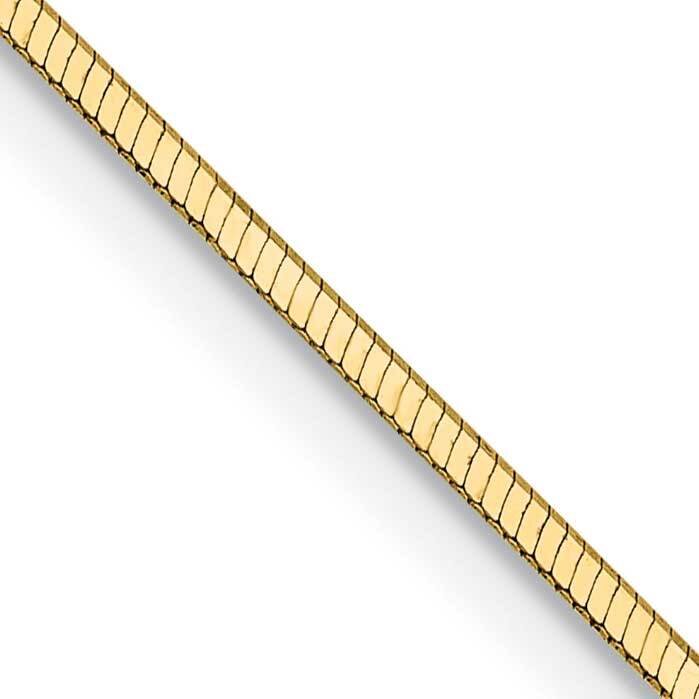 20 Inch 1mm Octagonal Snake with Lobster Clasp Chain 14k Gold OSA150-20