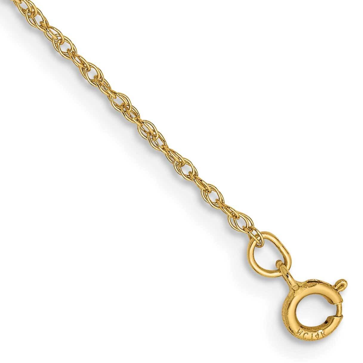 6 Inch .8mm Light Baby Rope with Spring Ring Clasp Chain 14k Gold PEN3-6