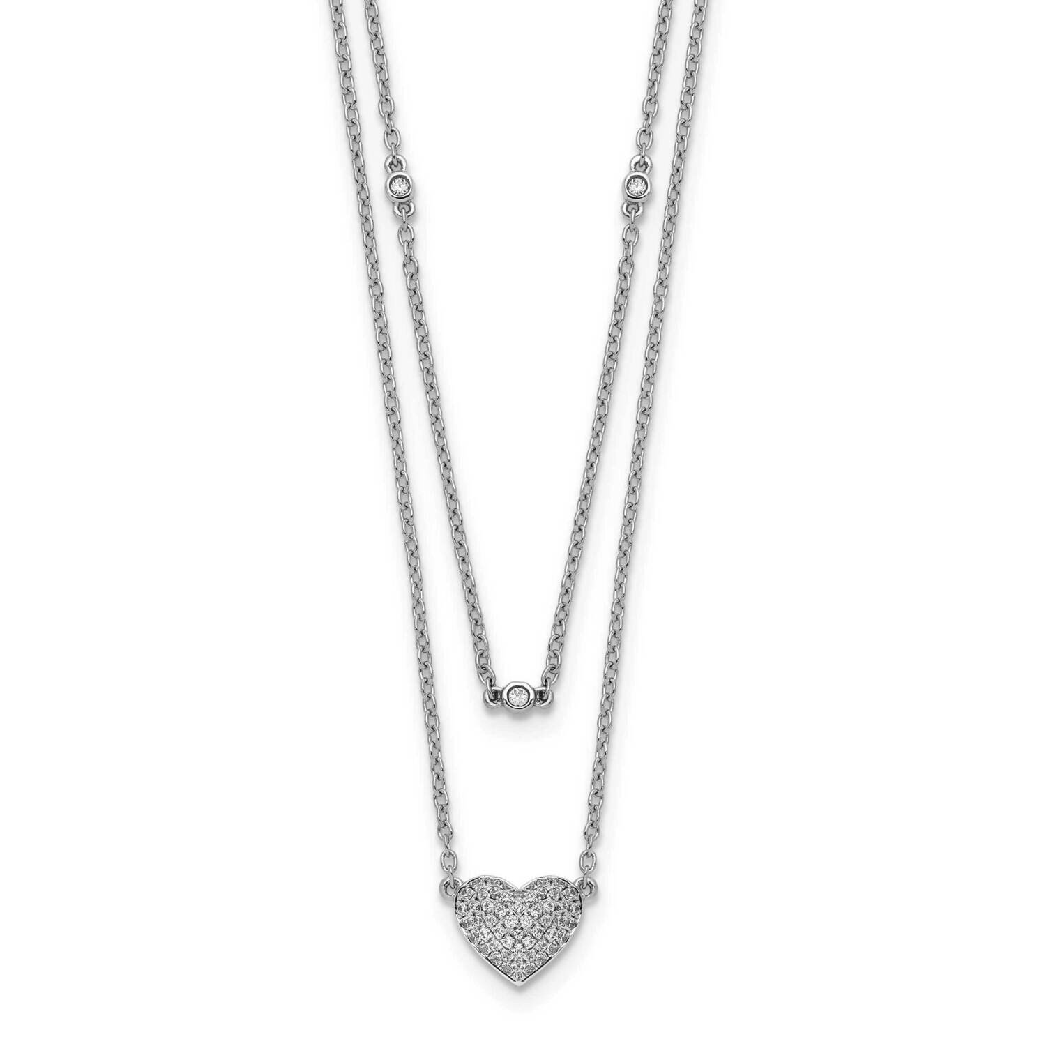 Double Strand Heart 18In Necklace 14k White Gold PM8572-021-WA, MPN: PM8572-021-WA, 883957928739