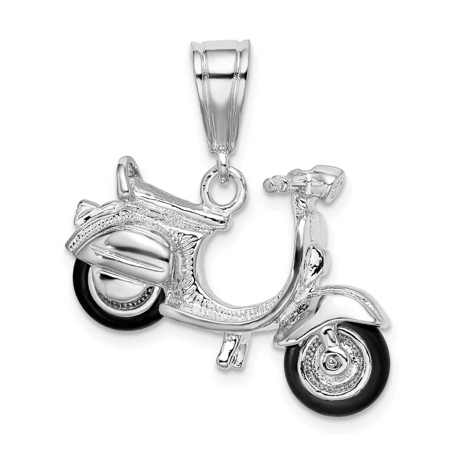 3D Rubber Tires Vespa Pendant Sterling Silver Polished QC10034, MPN: QC10034, 637218156146