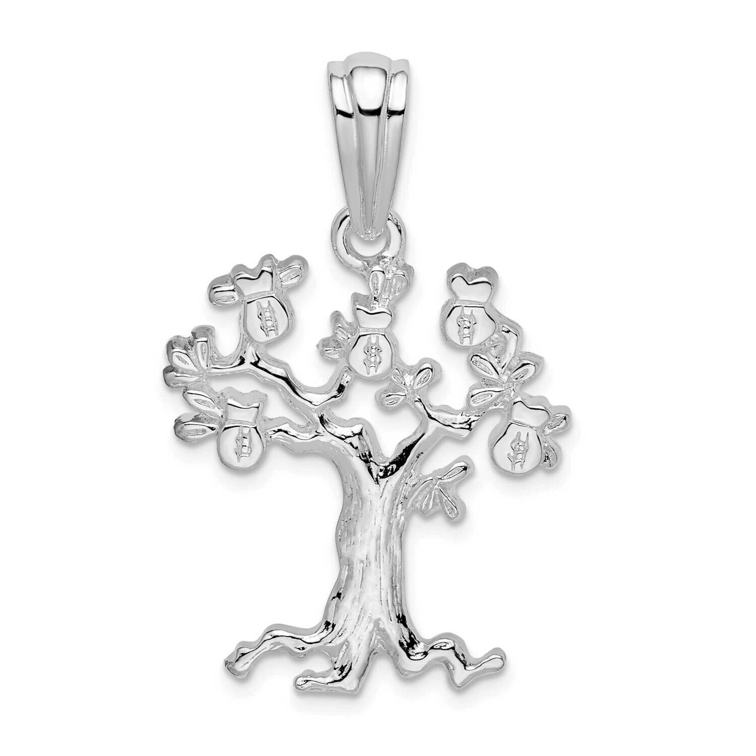 Money Tree Pendant Sterling Silver Polished QC10555