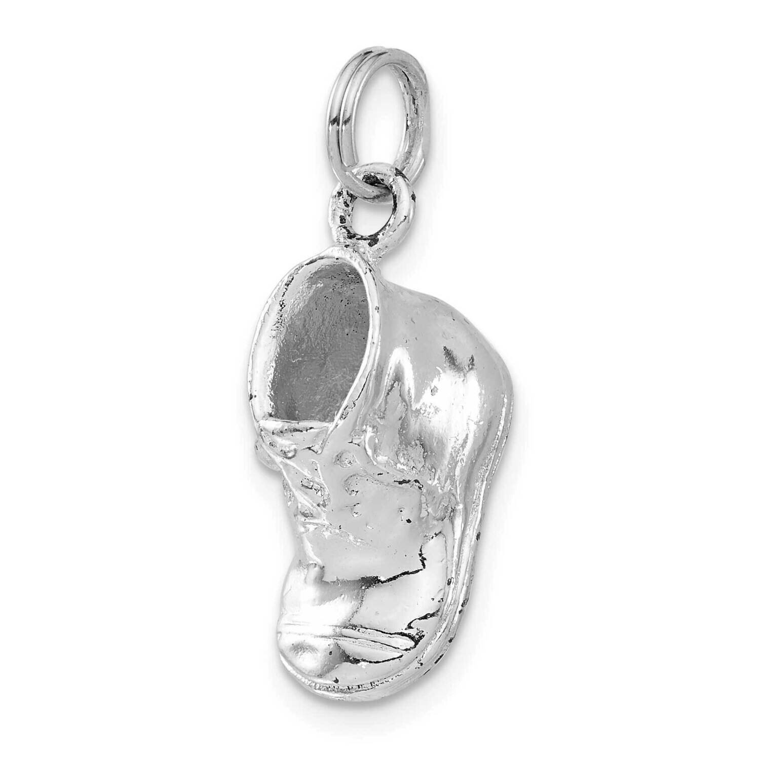 3-D Polished Baby Shoe Charm Sterling Silver QC4608