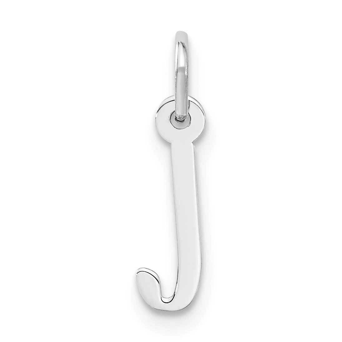 Small Slanted Block Initial J Charm Sterling Silver Rhodium-Plated QC5081J, MPN: QC5081J,