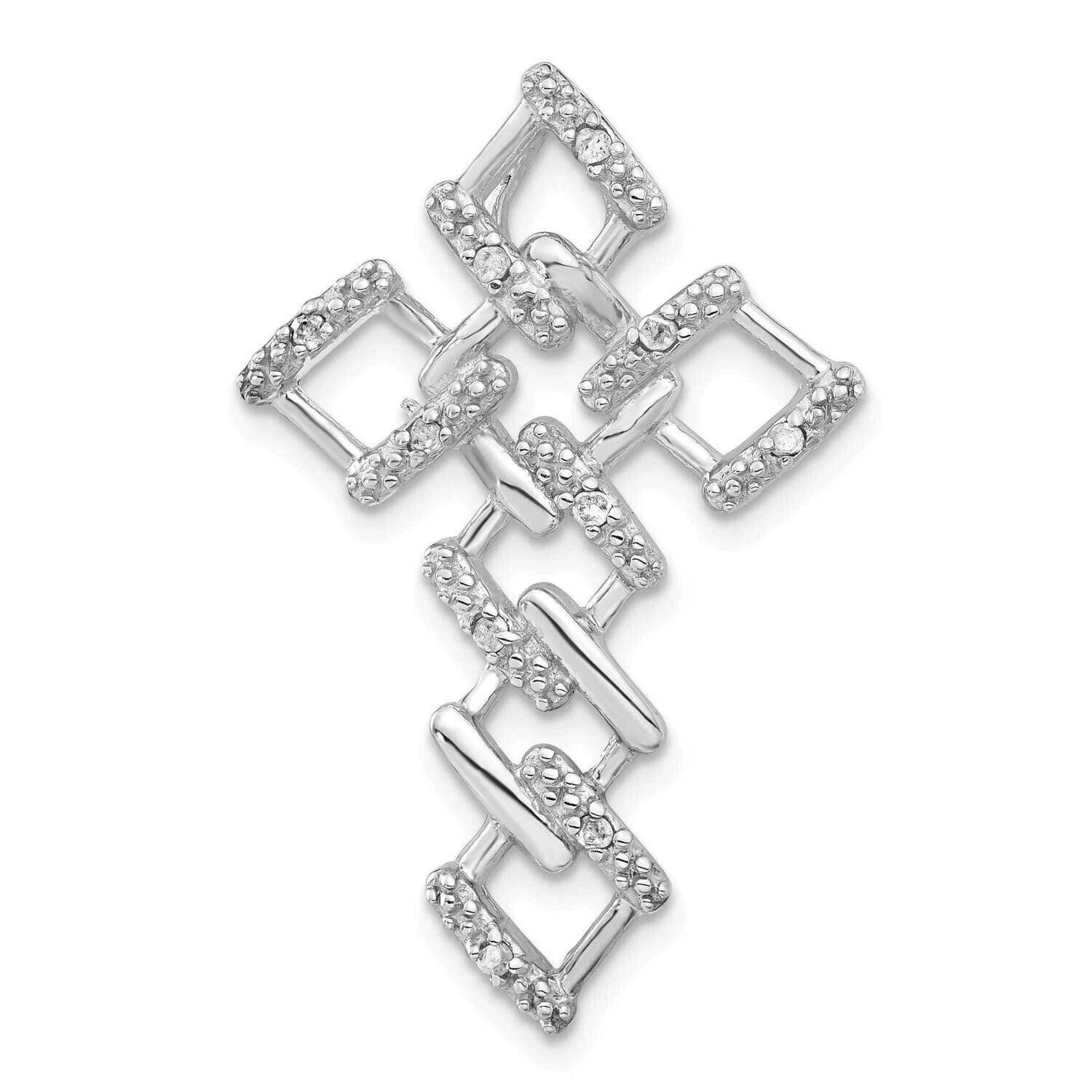 CZ Cross Chain Slide Sterling Silver Polished QC5308, MPN: QC5308,