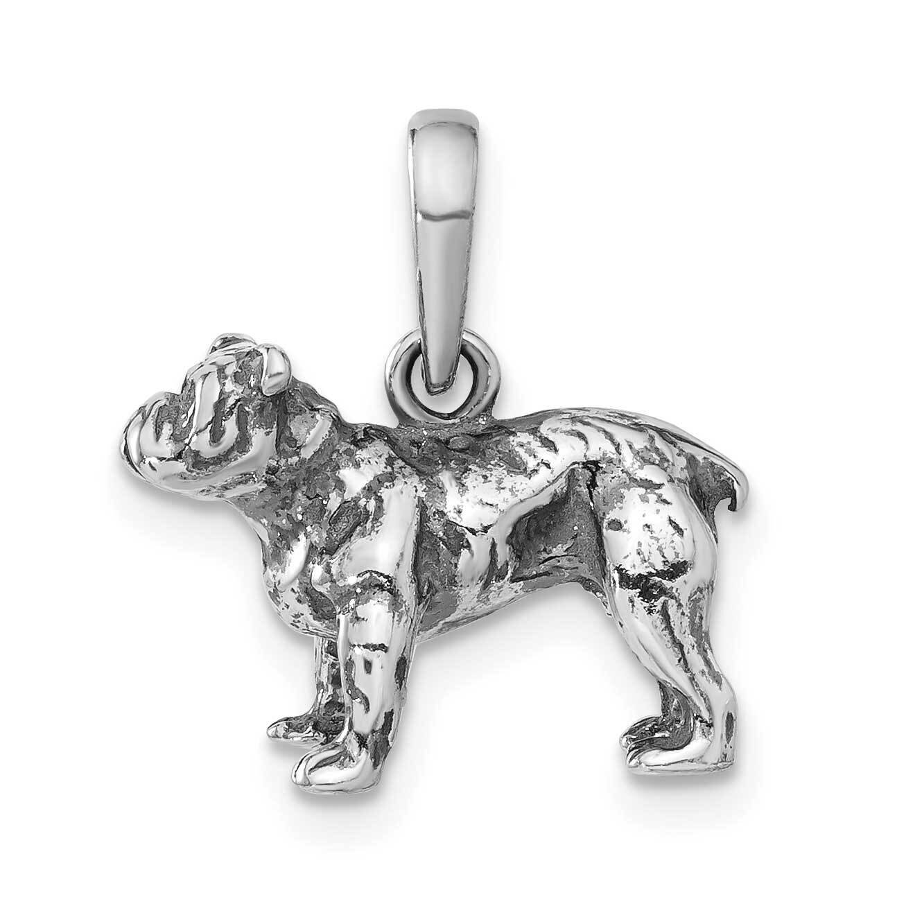 3-D Antiqued Dog Pendant Sterling Silver QC6349