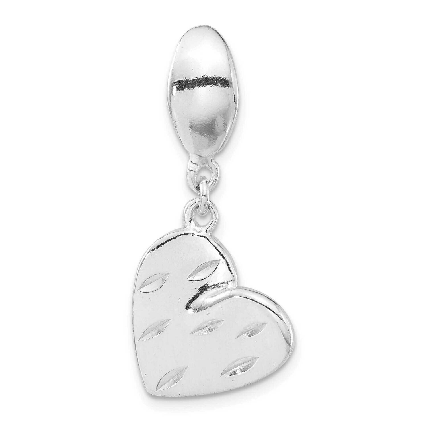 Diamond-Cut Fancy Heart Pendant Sterling Silver Polished QC6744, MPN: QC6744, 191101888540