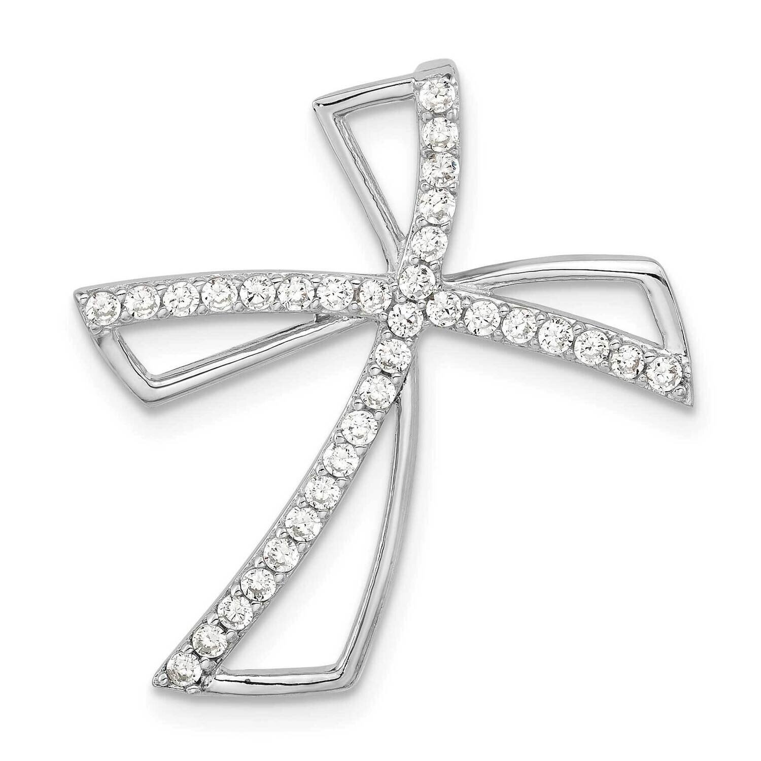 CZ Cross Chain Slide Sterling Silver Polished QC8251, MPN: QC8251, 191101526503