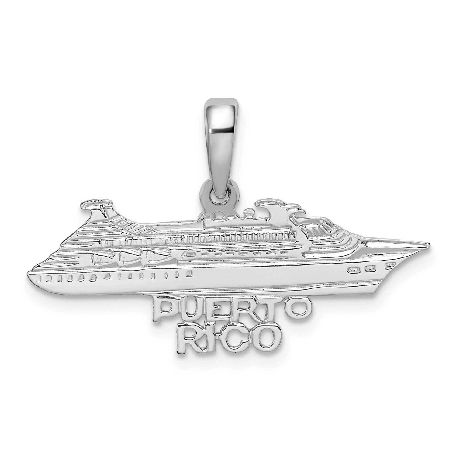 Puerto Rico Cruise Ship Pendant Sterling Silver Polished QC9938, MPN: QC9938, 637218148875