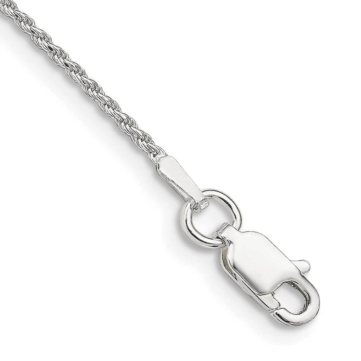 1.1mm Diamond-Cut Rope Chain Anklet 10 Inch Sterling Silver QDC015-10