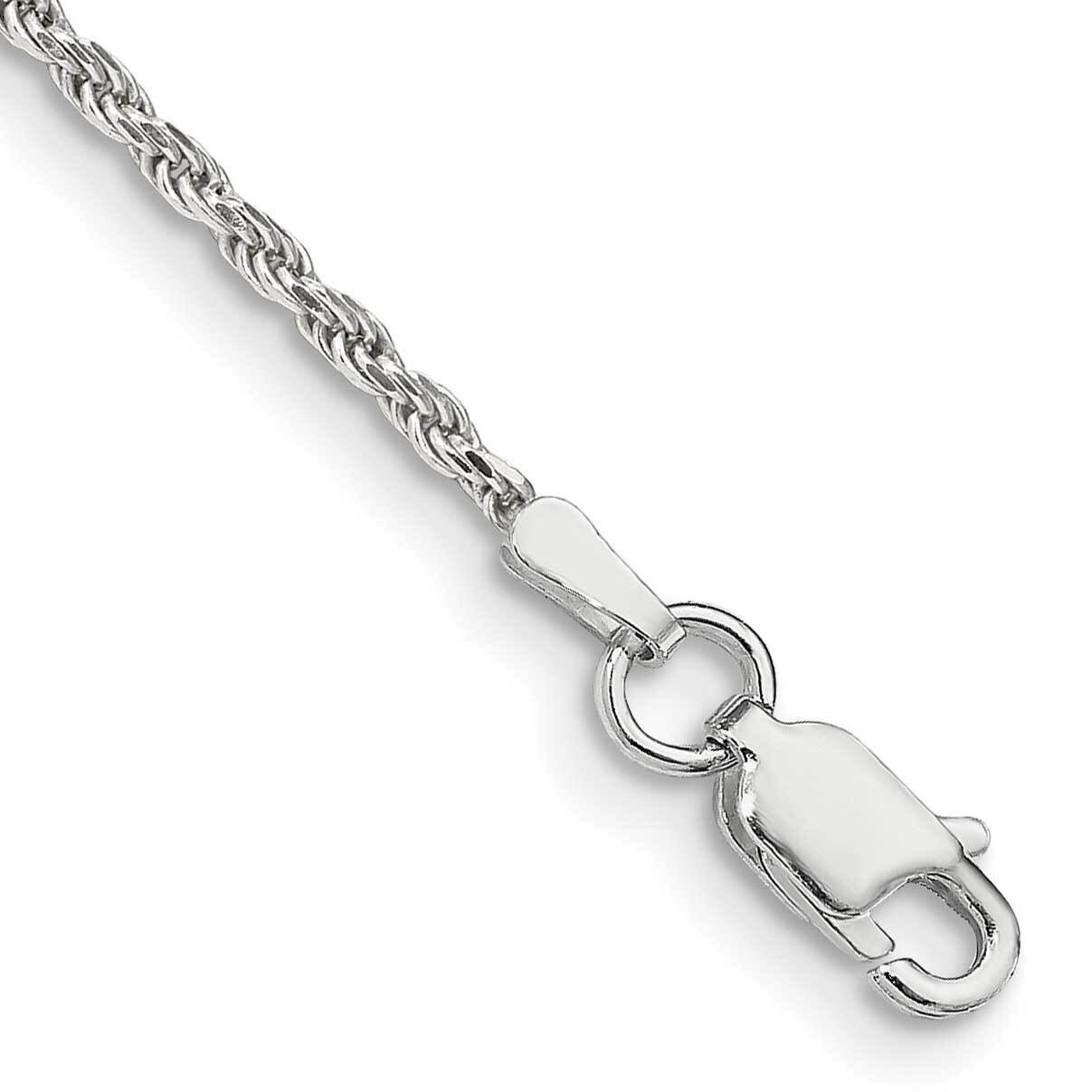 1.7mm Diamond-Cut Rope Chain Anklet 10 Inch Sterling Silver QDC025-10