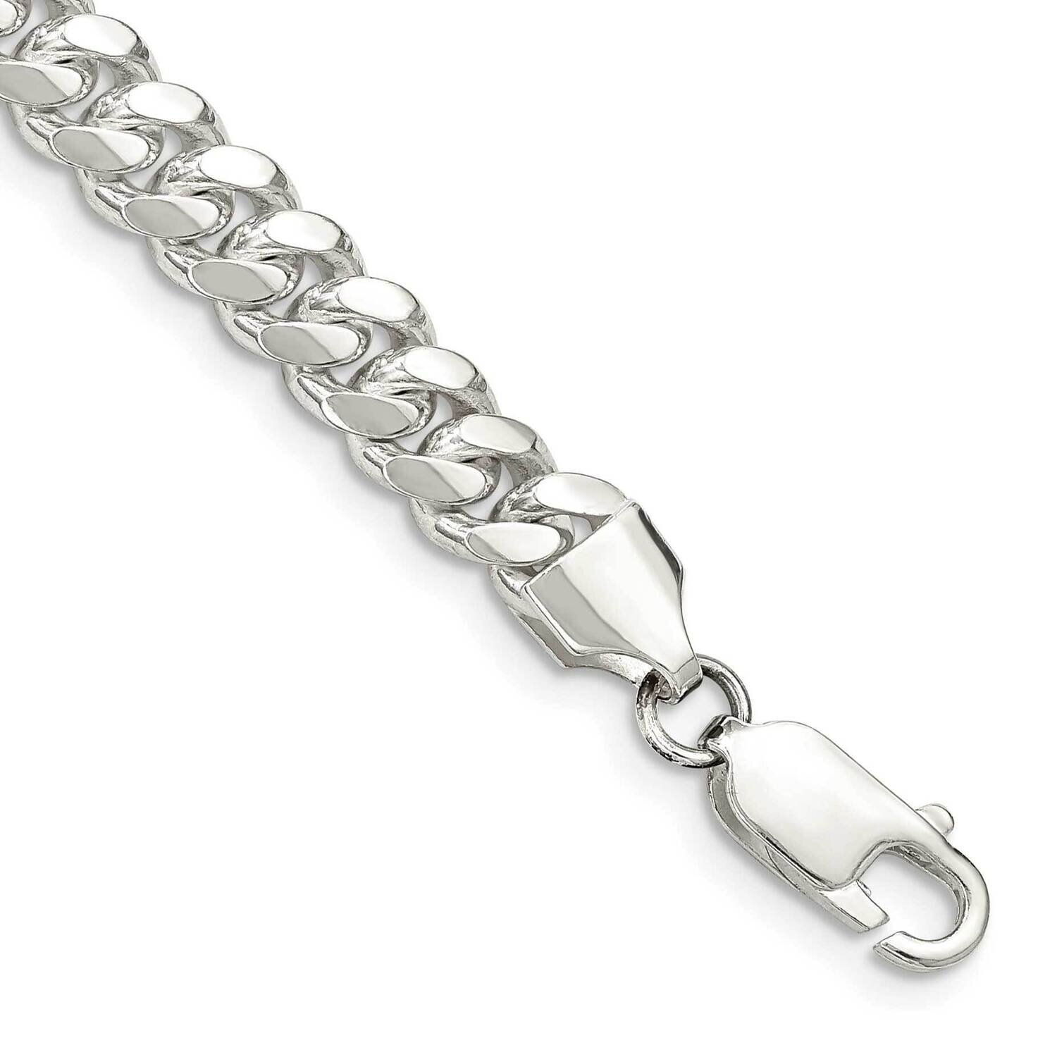 6.4mm Polished Domed Curb Chain 9 Inch Sterling Silver QDB180-9, MPN: QDB180-9,