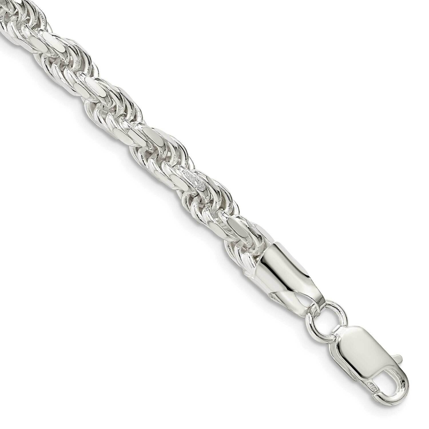5.75mm Diamond-Cut Rope Chain 10 Inch Sterling Silver QDC120-10, MPN: QDC120-10, 191101769160