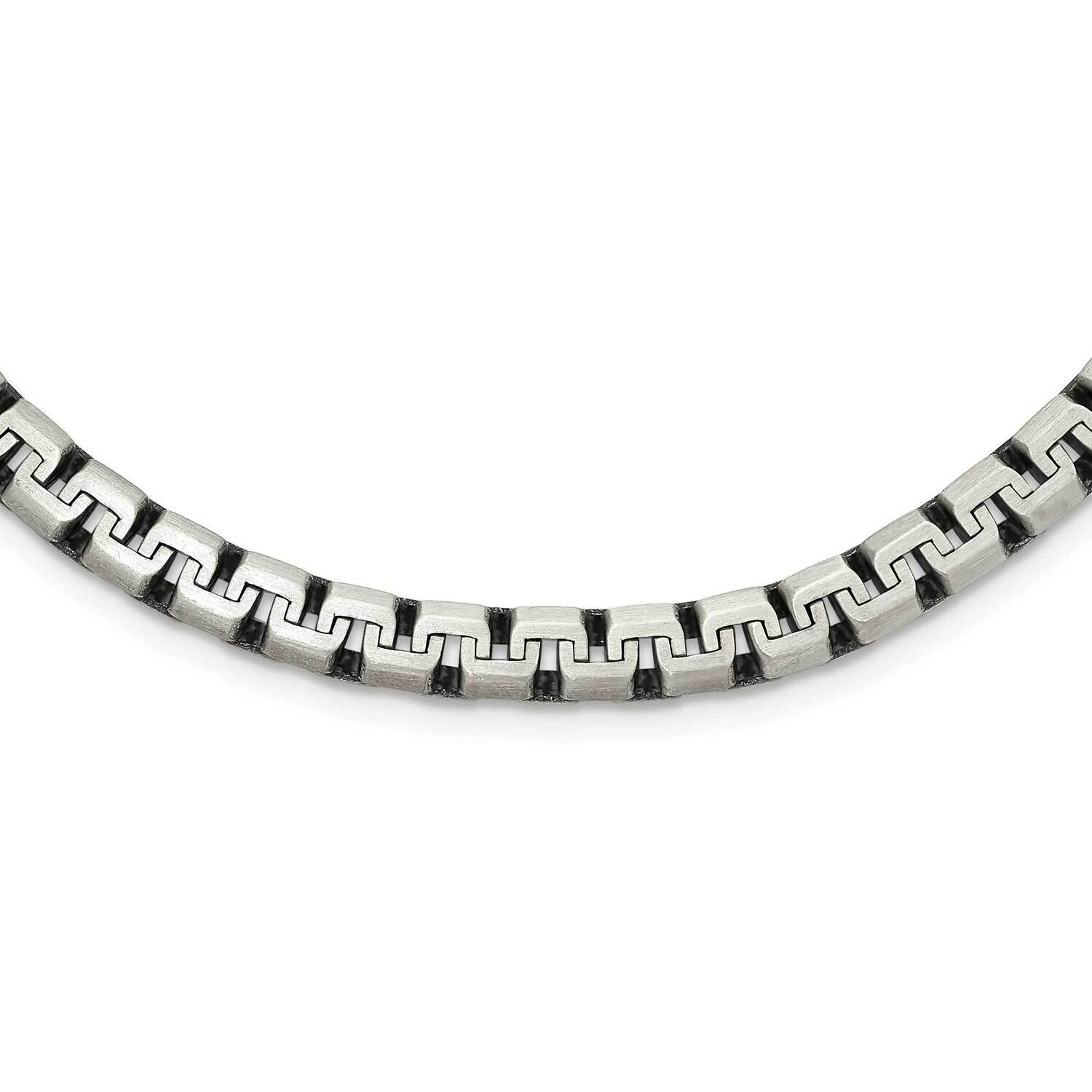 Fancy Antiqued &amp; Brushed Chain 24 Inch Sterling Silver QFC142-24
