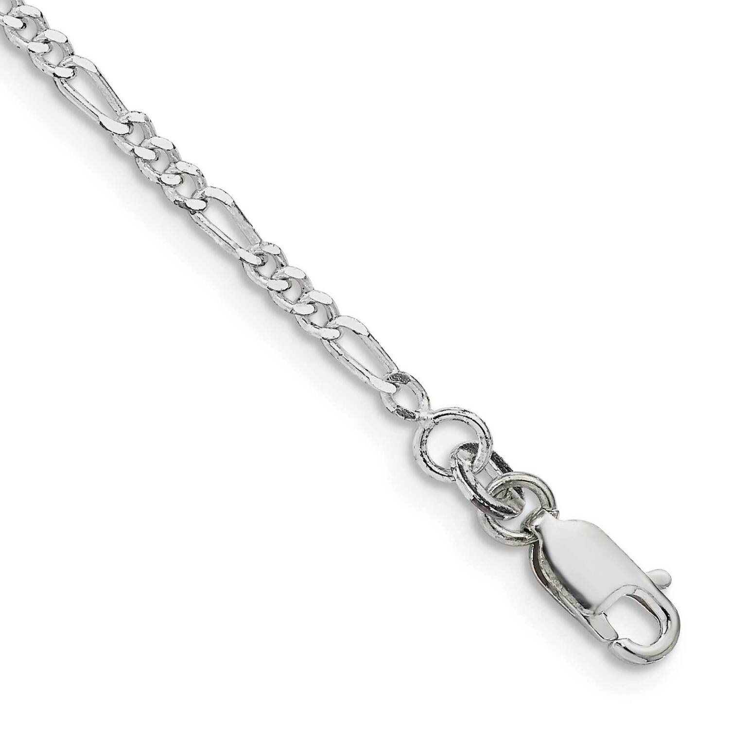 2.25mm Figaro Chain 6 Inch Sterling Silver QFG060-6, MPN: QFG060-6, 191101784248