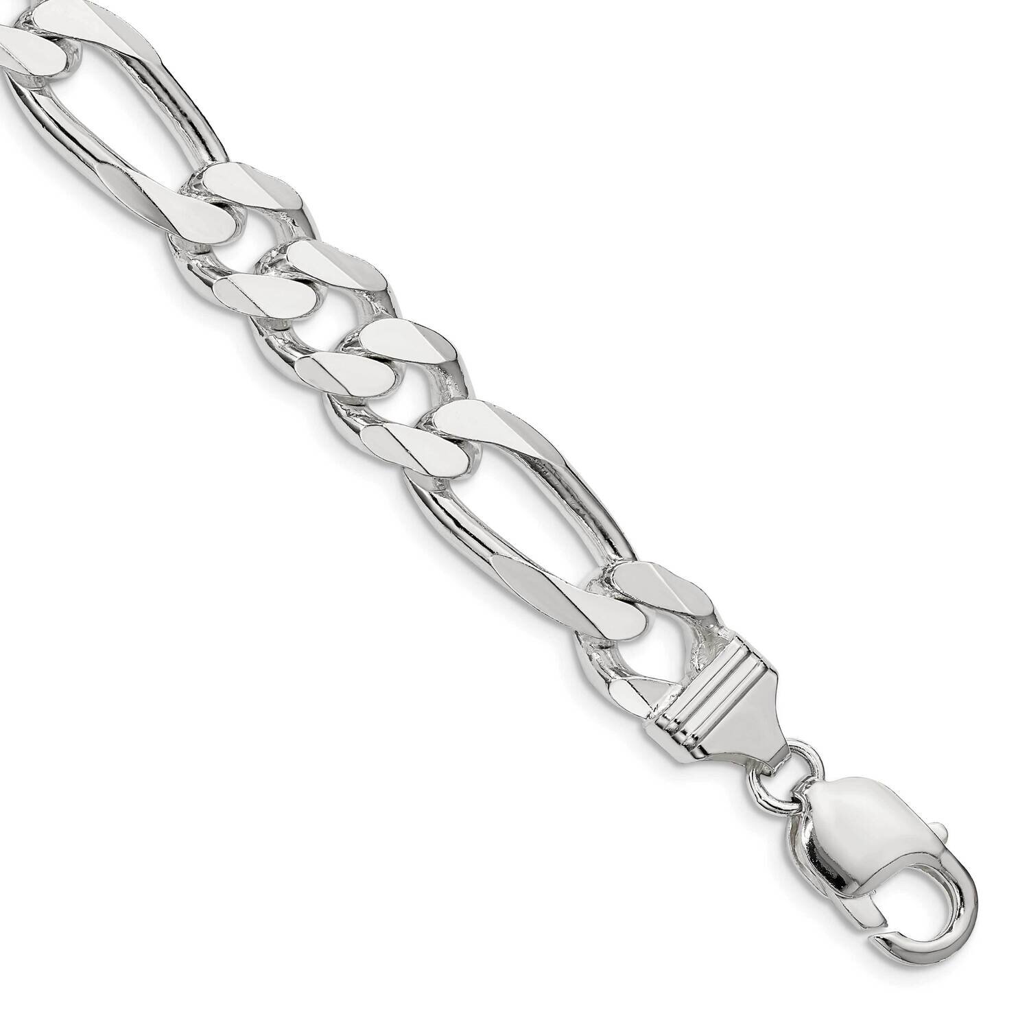 10.75mm Figaro Chain 10 Inch Sterling Silver QFG300-10, MPN: QFG300-10, 191101767586