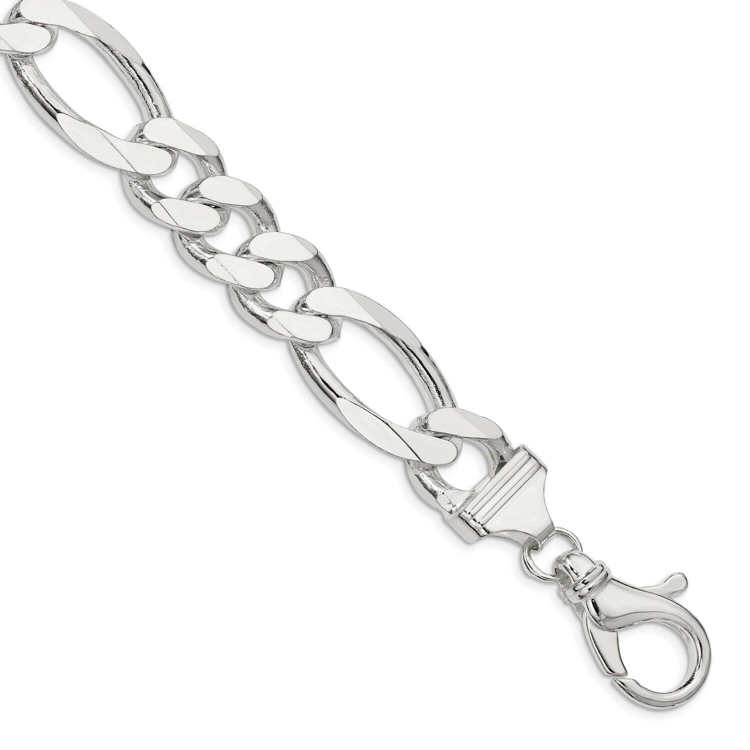 15mm Figaro Chain 10 Inch Sterling Silver QFG400-10, MPN: QFG400-10,