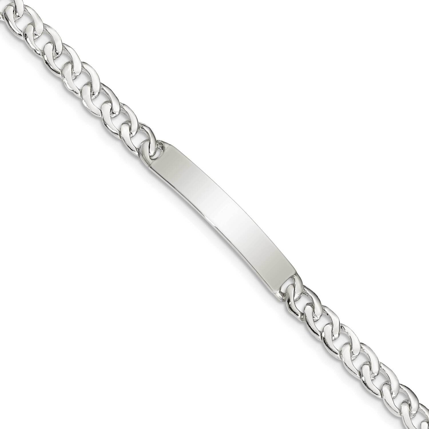 Small ID Plate, Curb Link Bracelet Sterling Silver QG1145-8.25, MPN: QG1145-8.25,