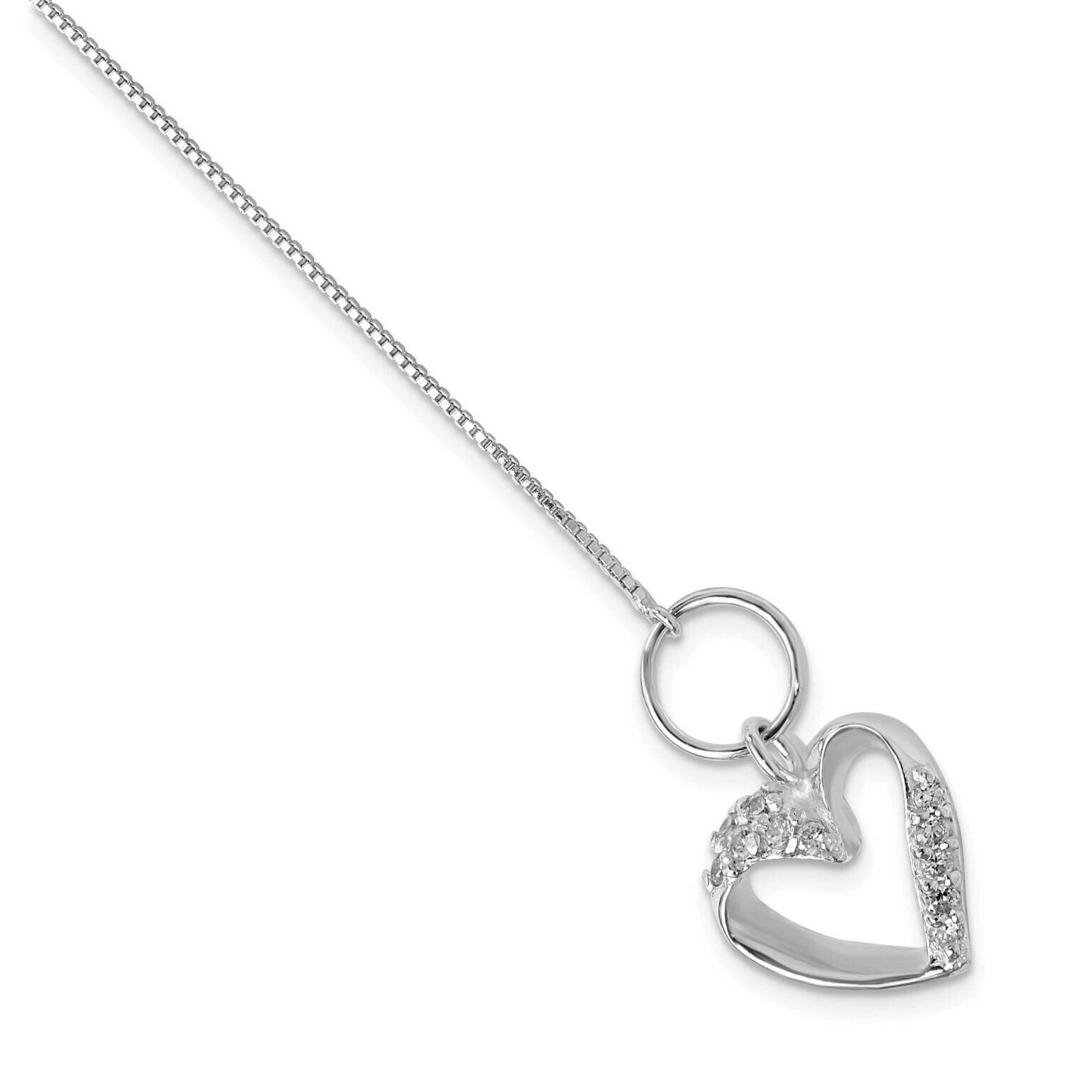 CZ Heart Toggle Bracelet Sterling Silver Polished QG2371-7.5, MPN: QG2371-7.5, 883957949284