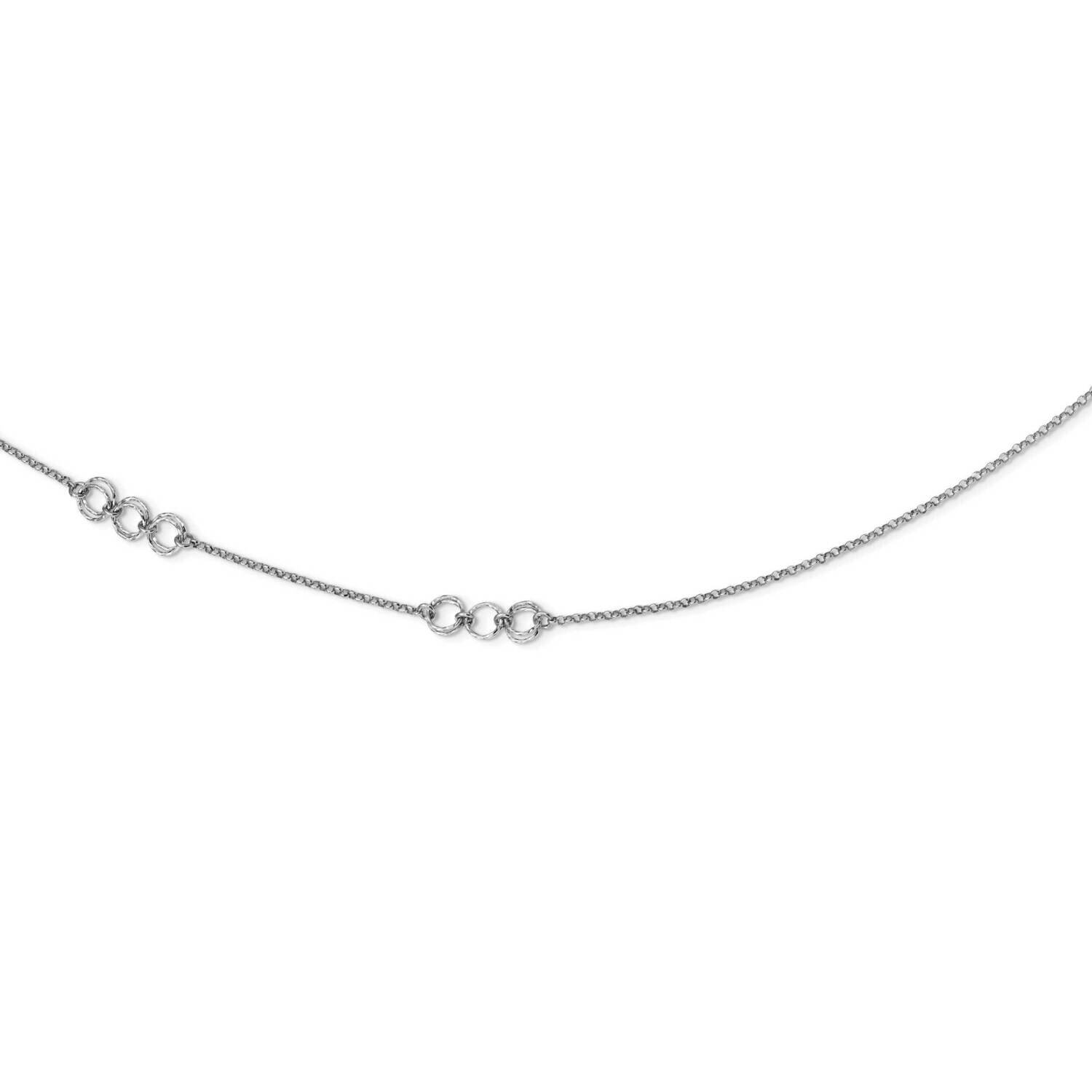 Diamond-Cut Circles Necklace Sterling Silver Rhodium-Plated QG4483-32, MPN: QG4483-32, 191101856297